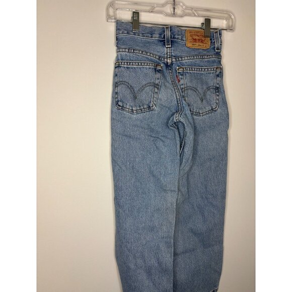 LEVI'S 550 Relaxed Fit Boys 10 Slim 5-Pocket 23X25 Denim Light Wash Jeans - Picture 2 of 9